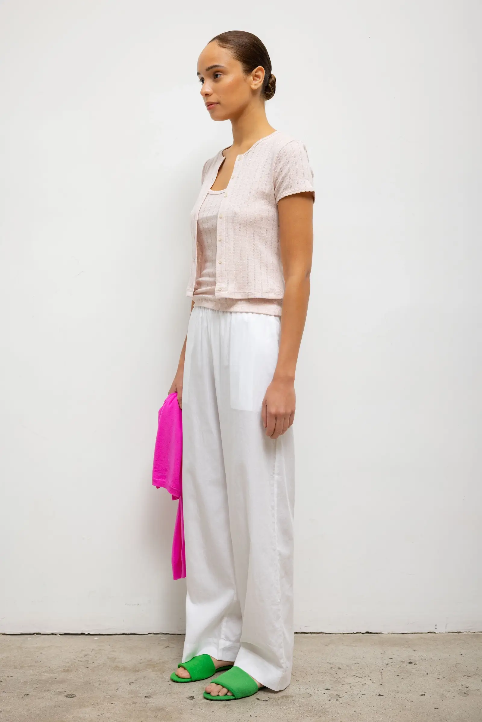 Pointelle Short Sleeve Cardigan - Image 6