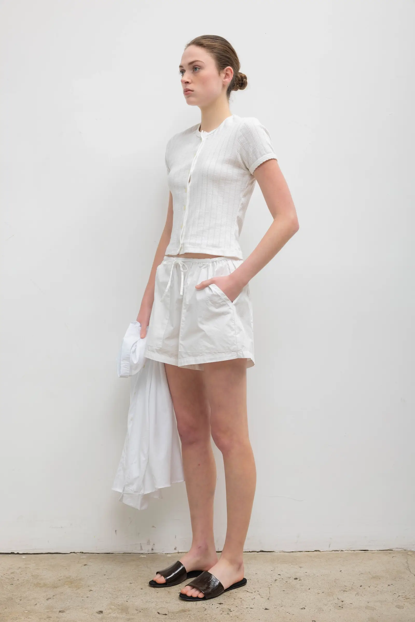 Pointelle Short Sleeve Cardigan - Image 3