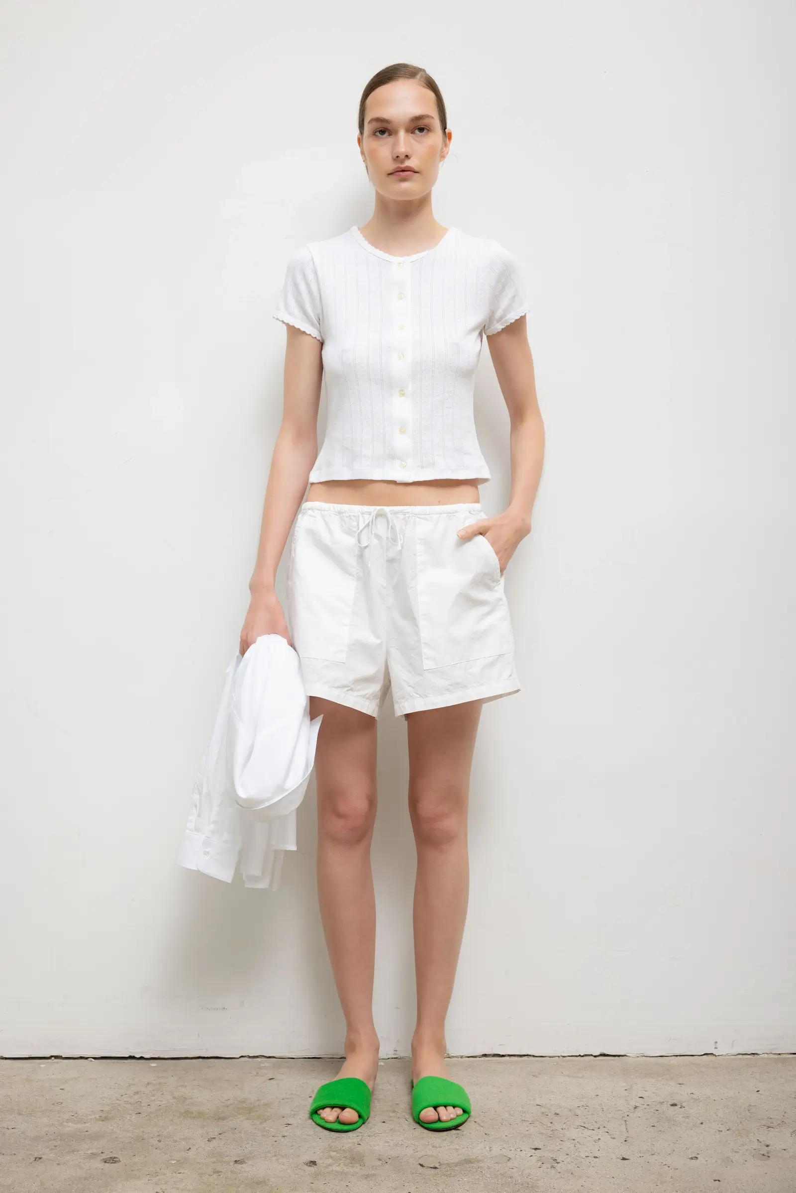 Pointelle Short Sleeve Cardigan - Image 4