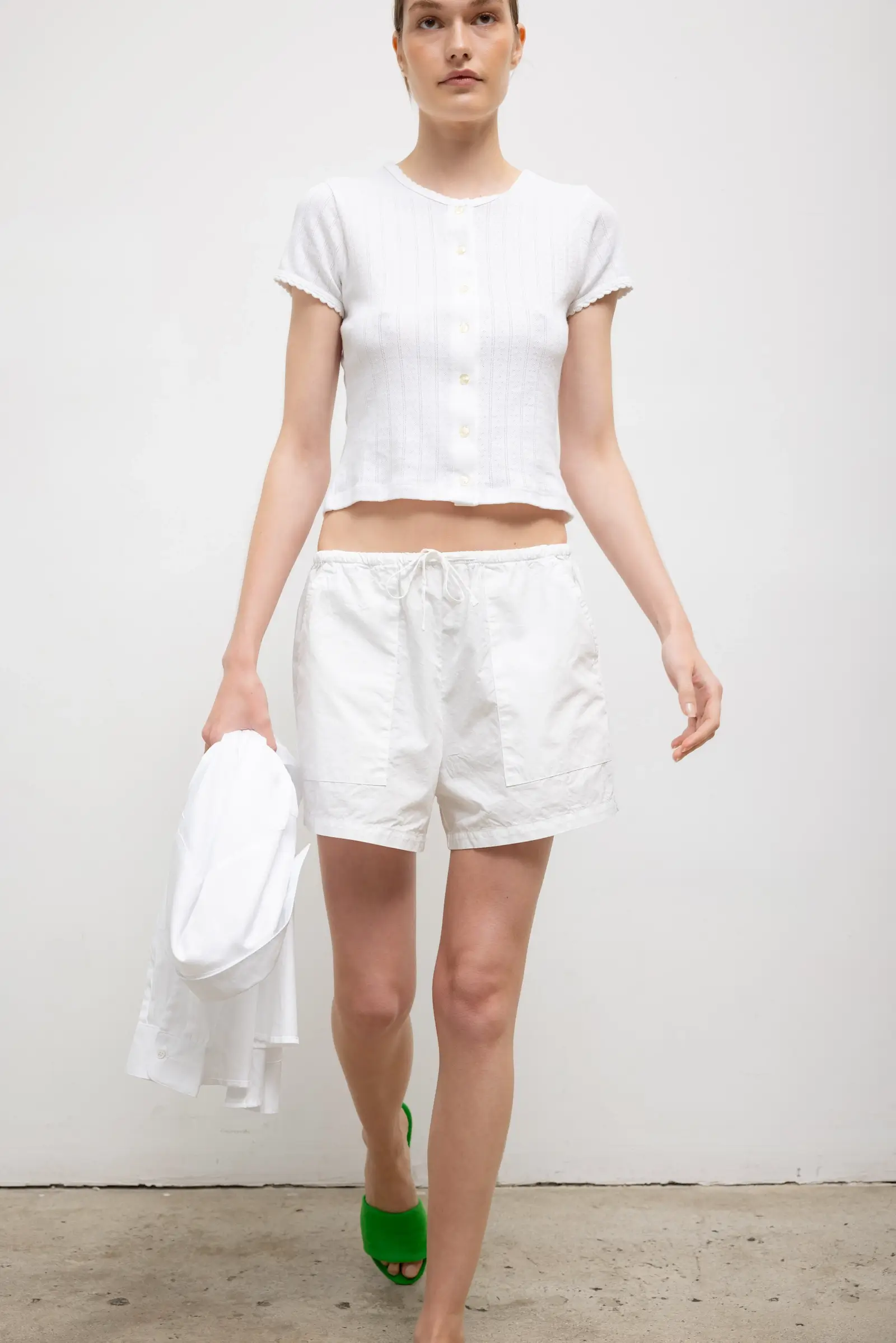 Pointelle Short Sleeve Cardigan - Image 5