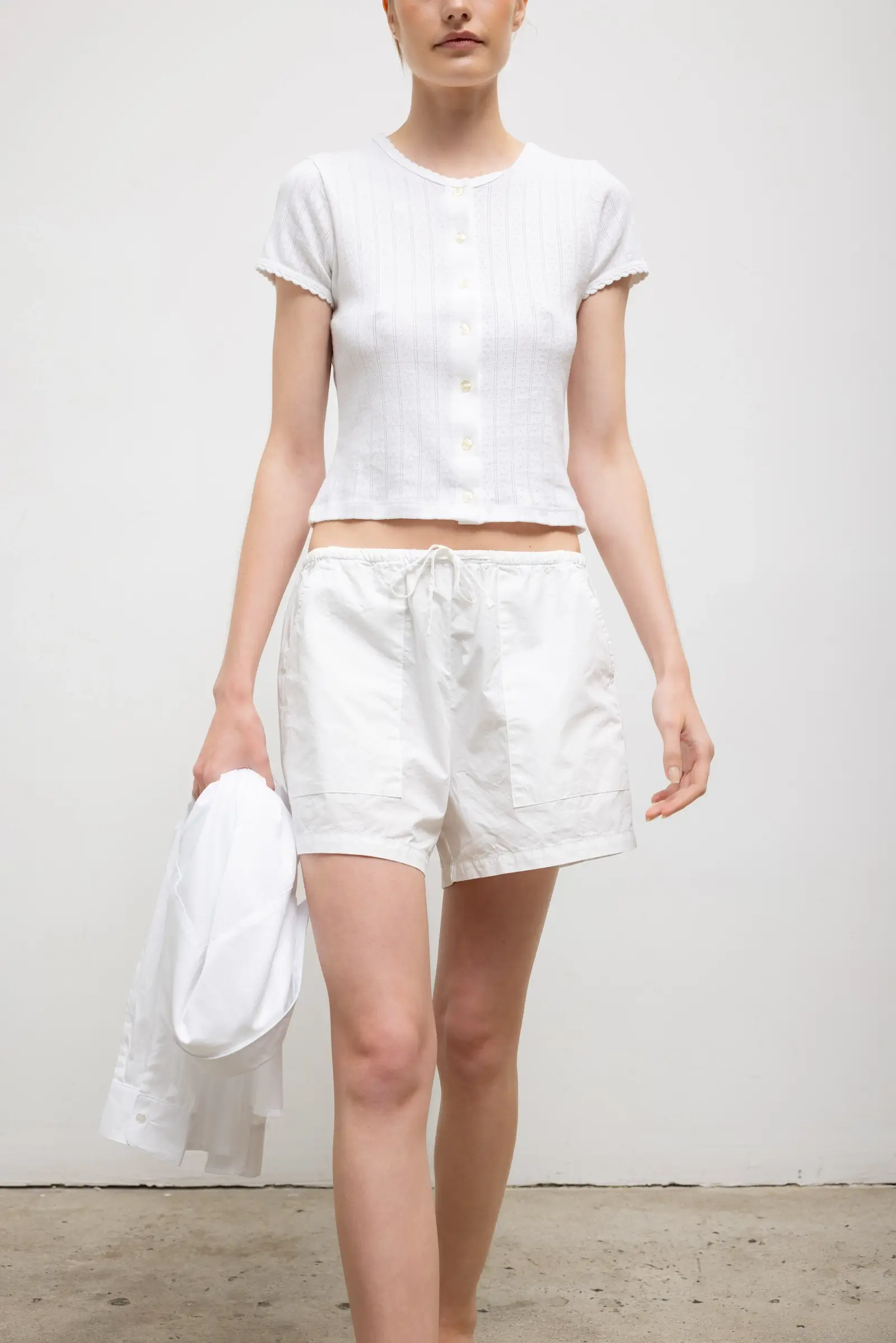 Pointelle Short Sleeve Cardigan - Image 6