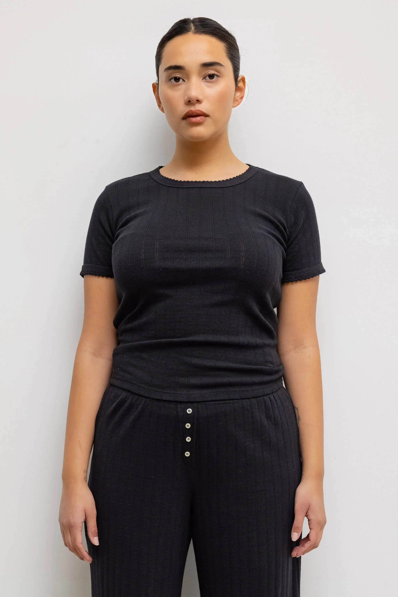 Pointelle Slim Fit Tee - Image 6