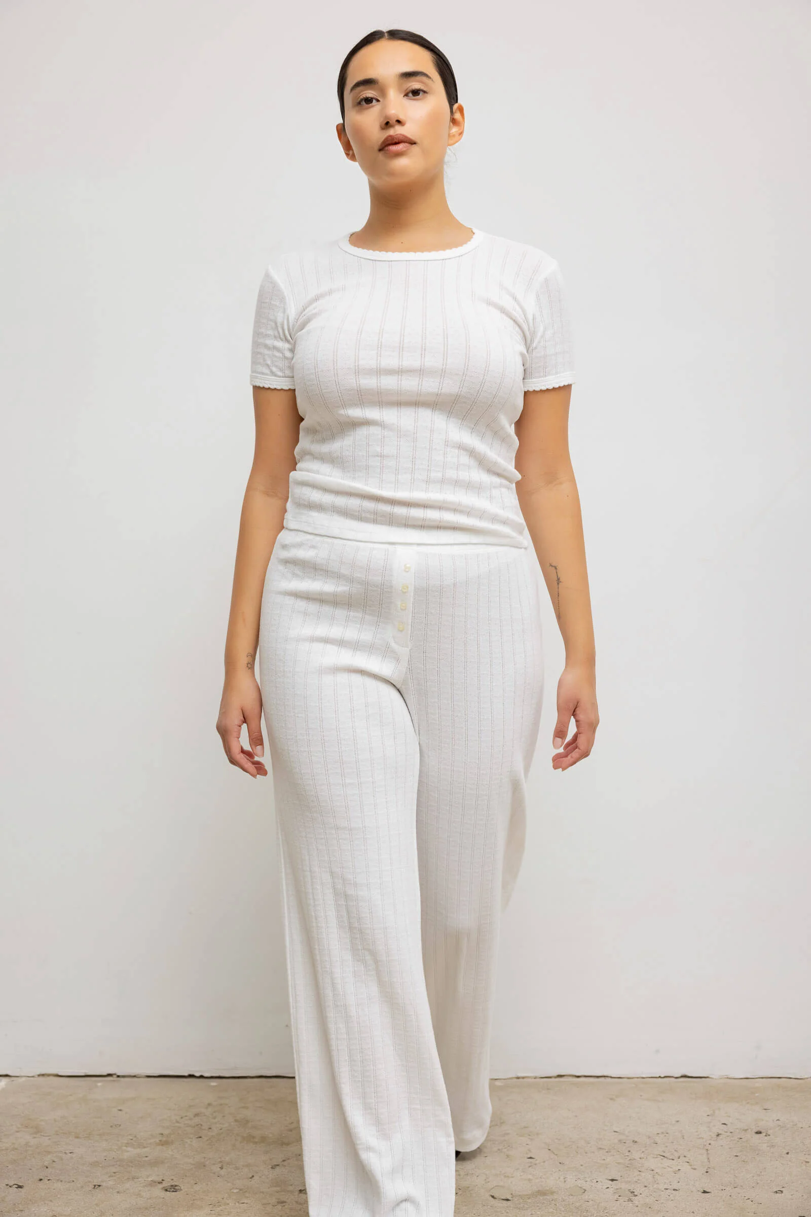 Pointelle Slim Fit Tee - Image 10
