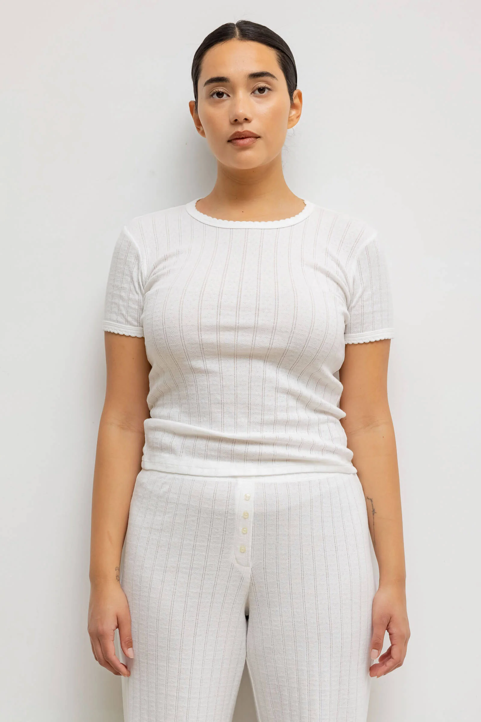 Pointelle Slim Fit Tee - Image 8